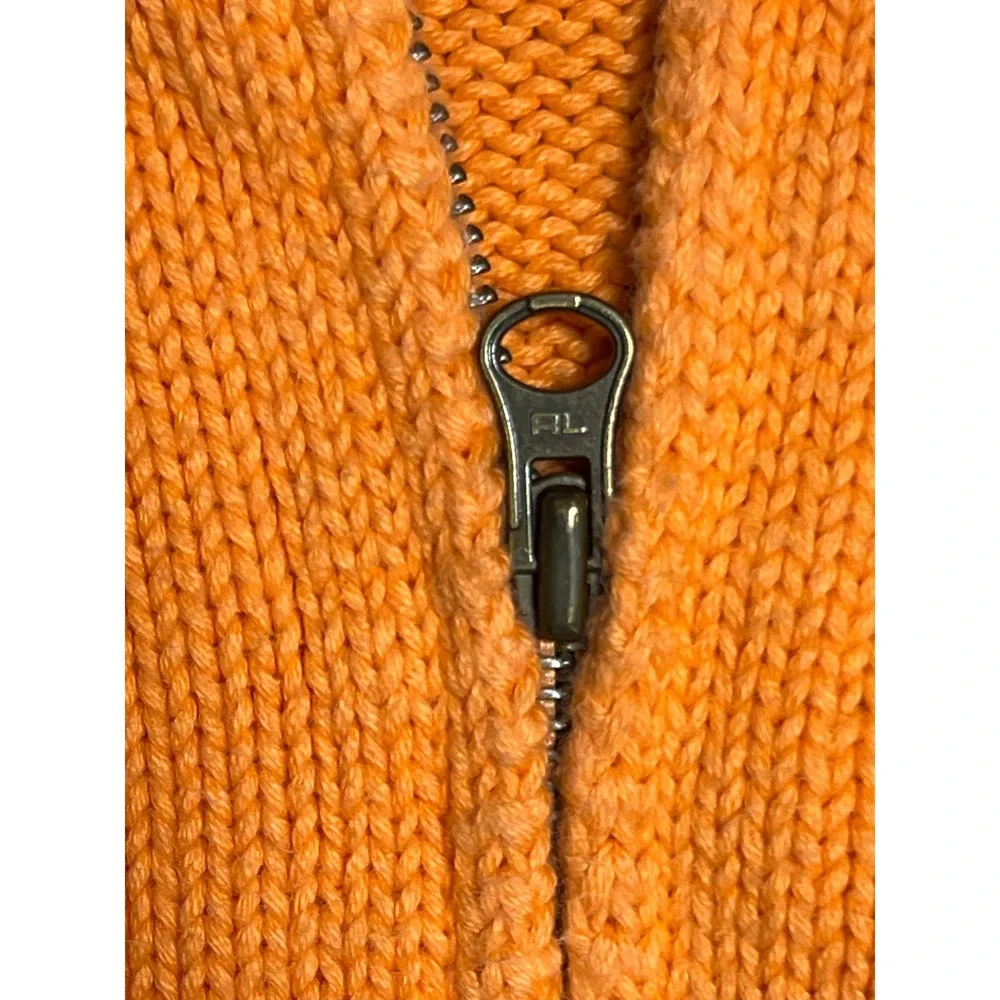 Ralph Lauren Kids Orange Cotton Zip Hoodie Jacket Size 4 Preppy Warm Pony‎ Logo